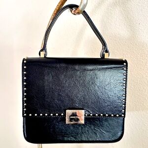 ANINE BING Thea black leather crossbody bag with adjustable gold hardware strap